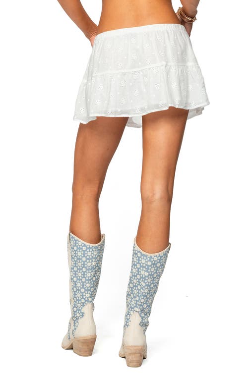 Edikted Dora Eyelet Flared Mini Skirt