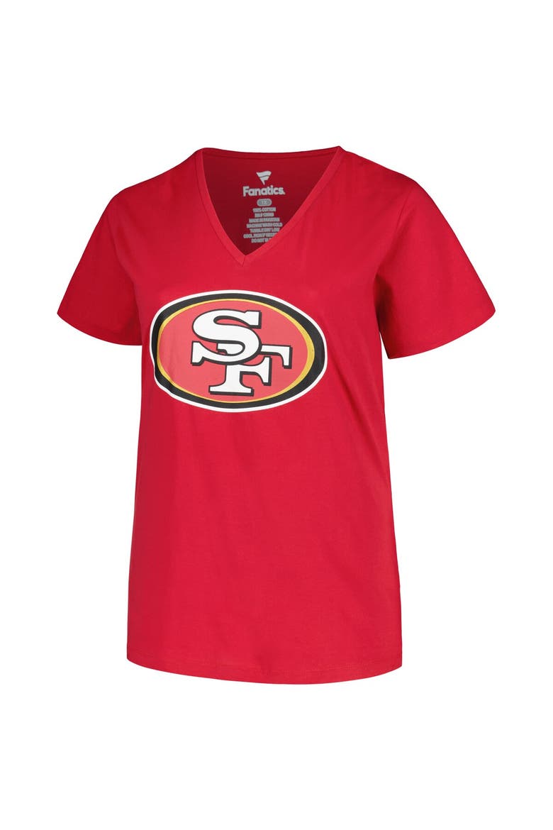 Women's Fanatics Branded Deebo Samuel Scarlet San Francisco 49ers Plus Size Player Name & Number V-Neck T-Shirt, Alternate, color, Scarlet