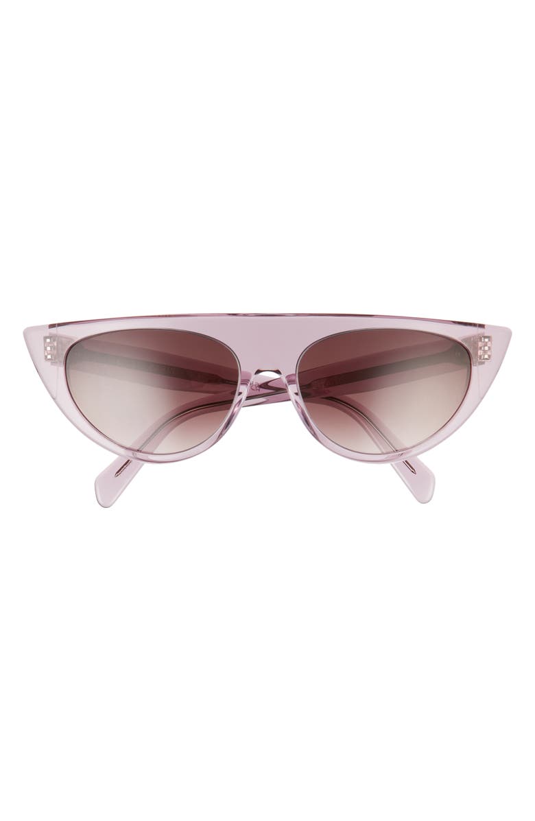 CELINE 56mm Geometric Sunglasses, Main, color, Shiny Lilac / Violet