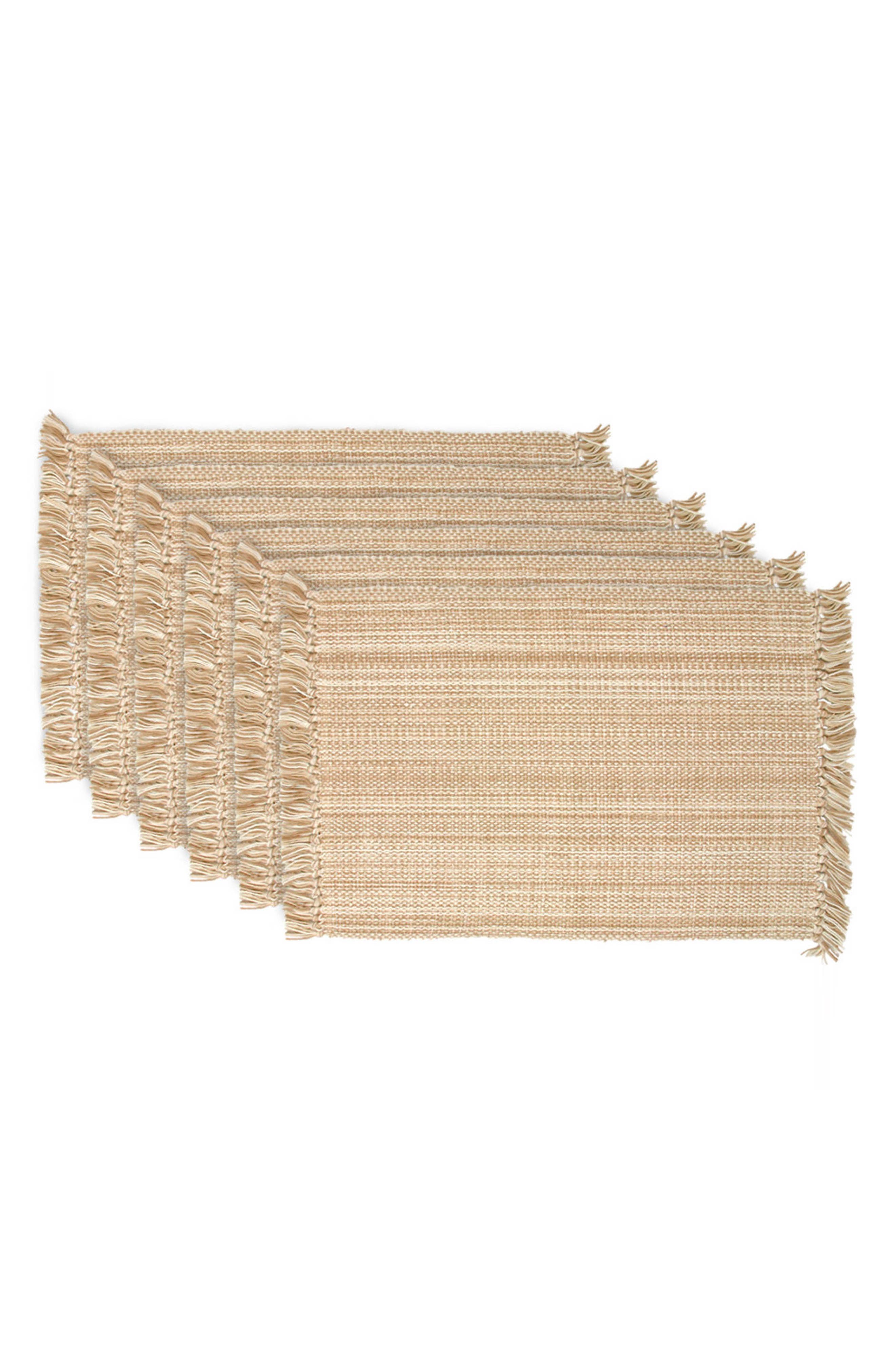 Design Imports Variegated Fringe Set of 4 Placemats