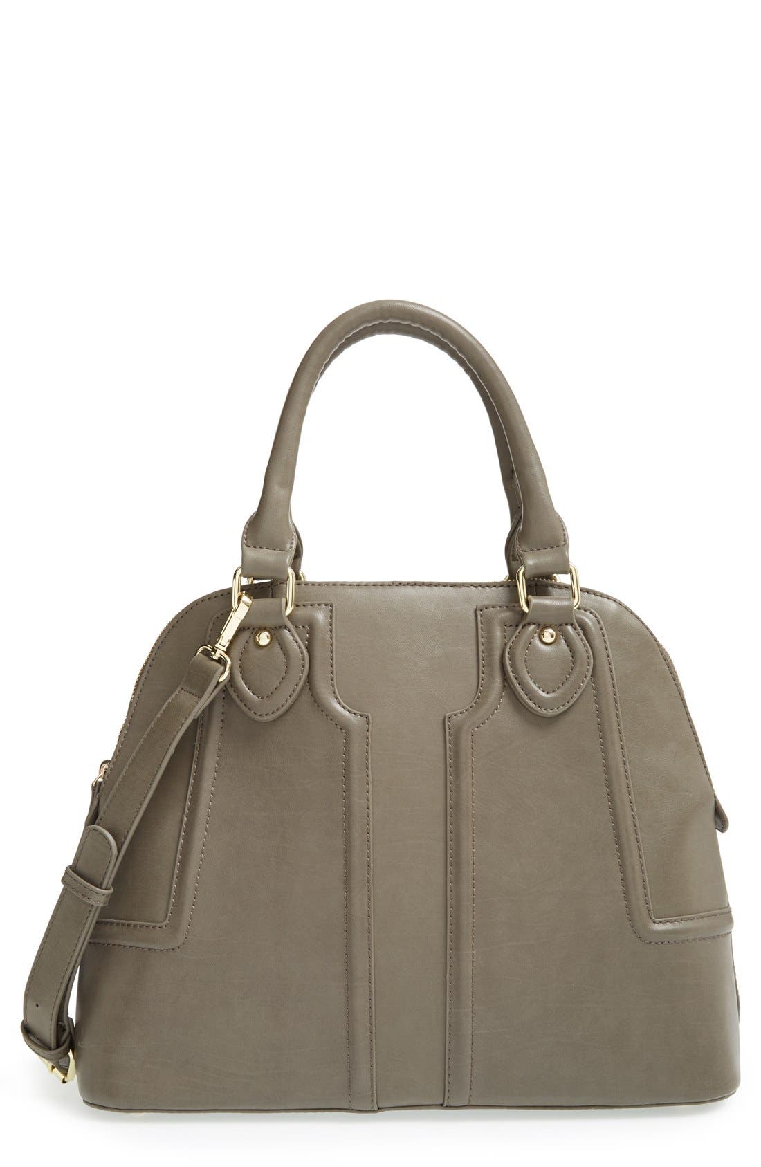 'Marlow' Structured Dome Satchel, Main, color, GREY