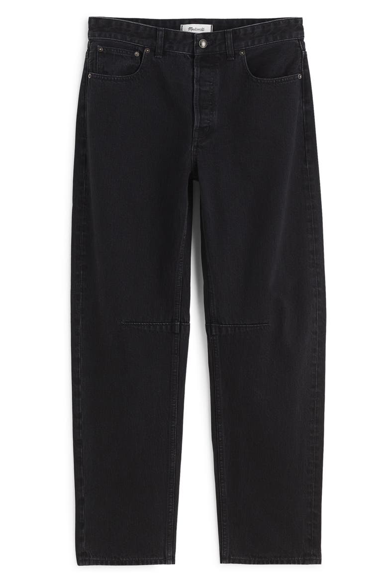 The Darted Barrel Leg Jeans, Alternate, color, WASHED BLACK