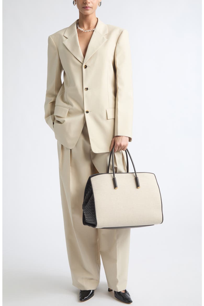 Faded Stripe Wool & Cotton Jacket, Alternate, color, 2512 BEIGE/ LIGHT BLUE