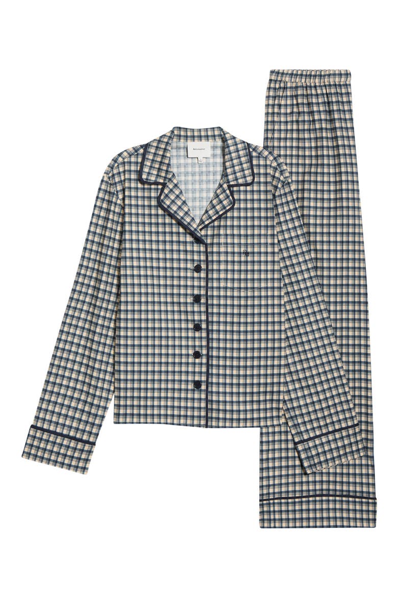 Coco Piped Check Stretch Organic Cotton Pajamas, Main, color, BEACON CHECK