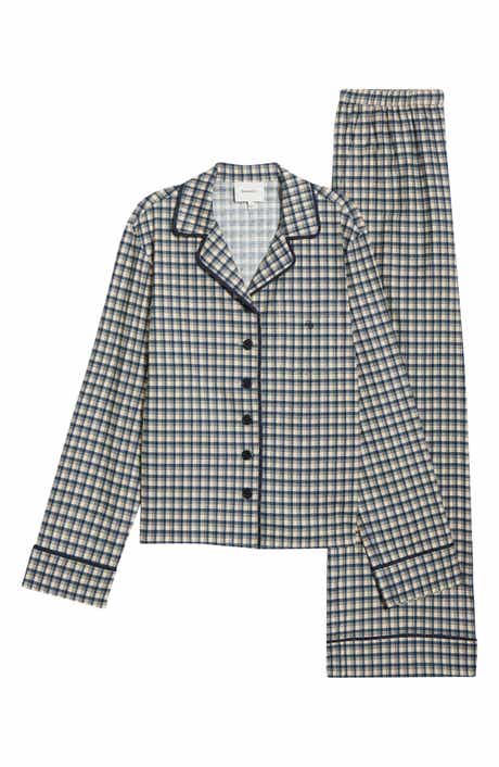Coco Piped Check Stretch Organic Cotton Pajamas