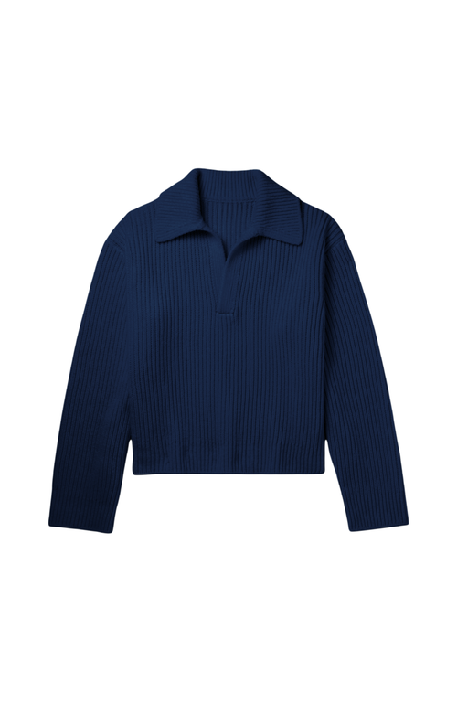 Kip. Kip Merino Cashmere Lounge Sweater In Blue