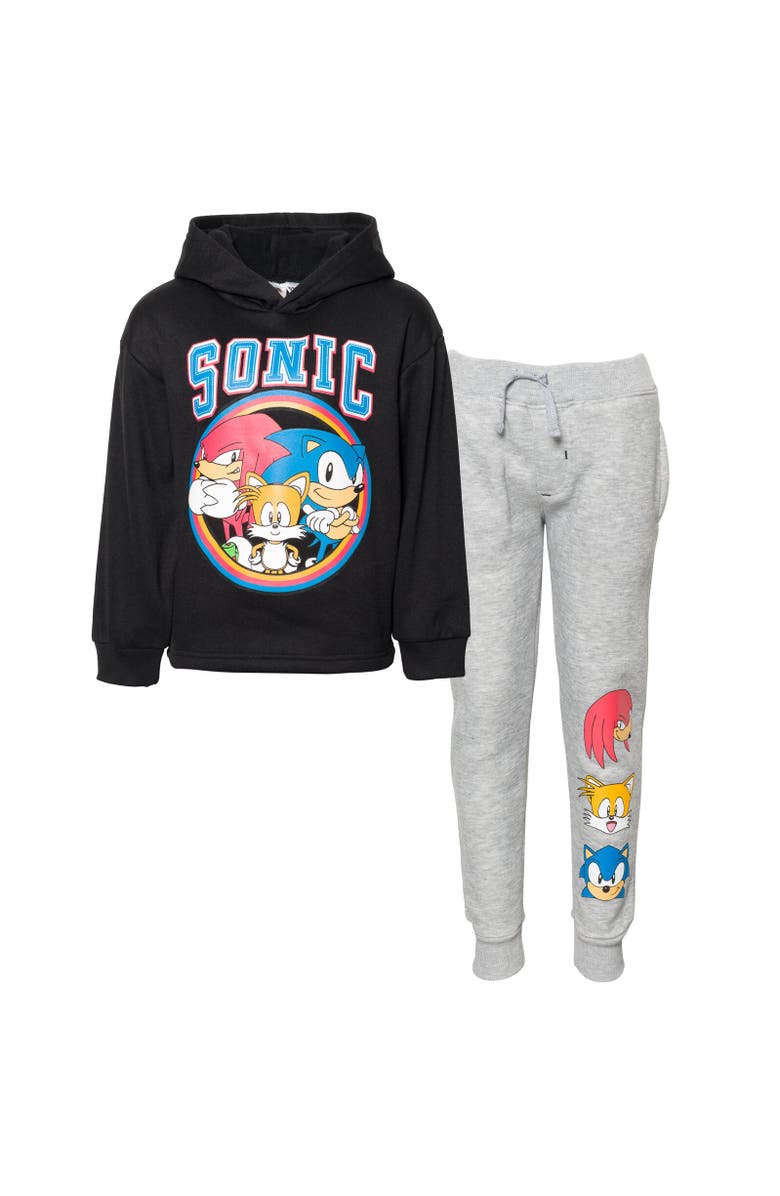SEGA Fleece Hoodie & Pants Set, Main, color, Black / Gray