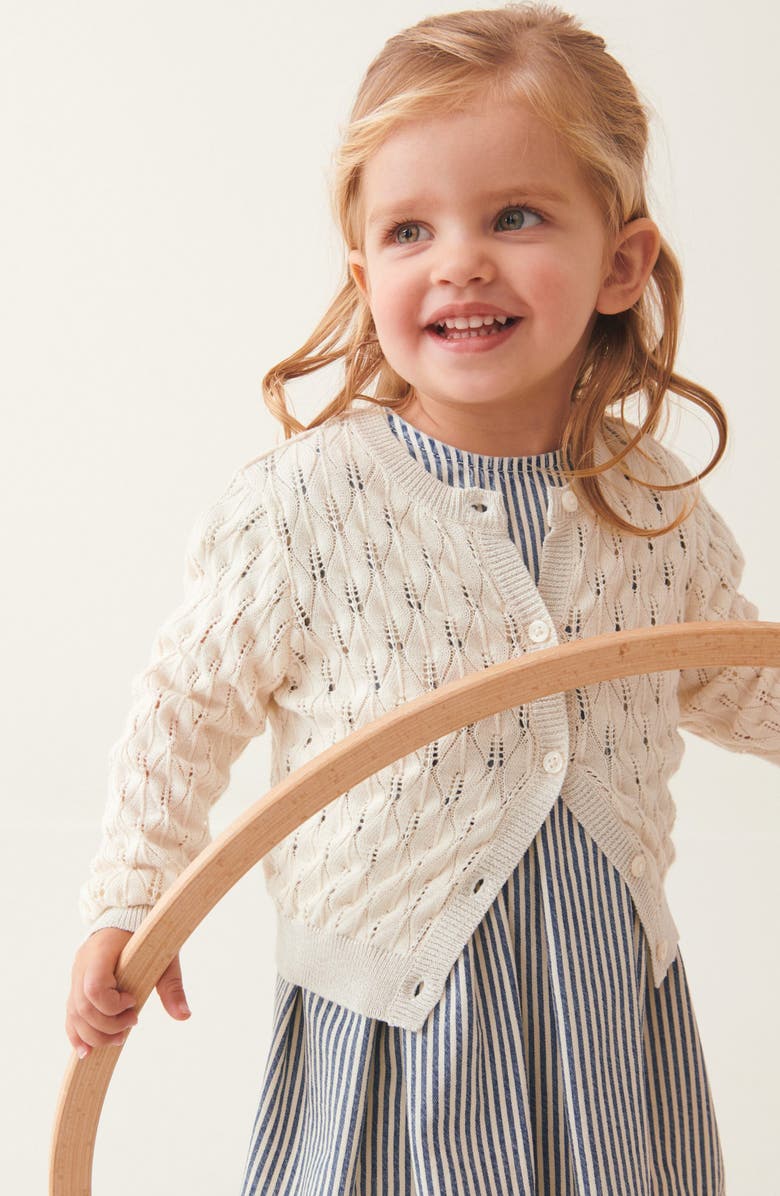 NEXT Kids' Pointelle Cotton Cardigan, Alternate, color, 