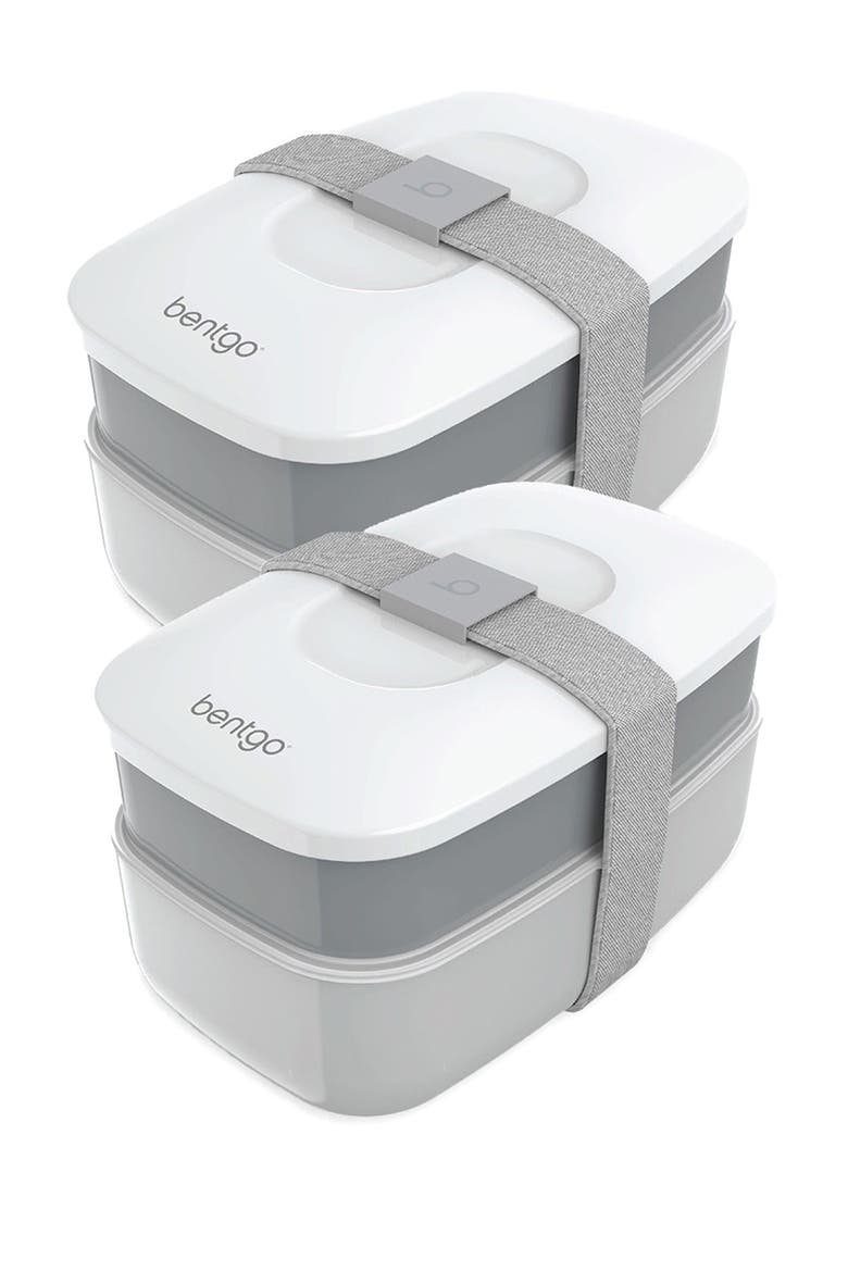 2-Pack of Classic All-in-One Stackable Lunch Box Solution - Blue, Main, color, GRAY