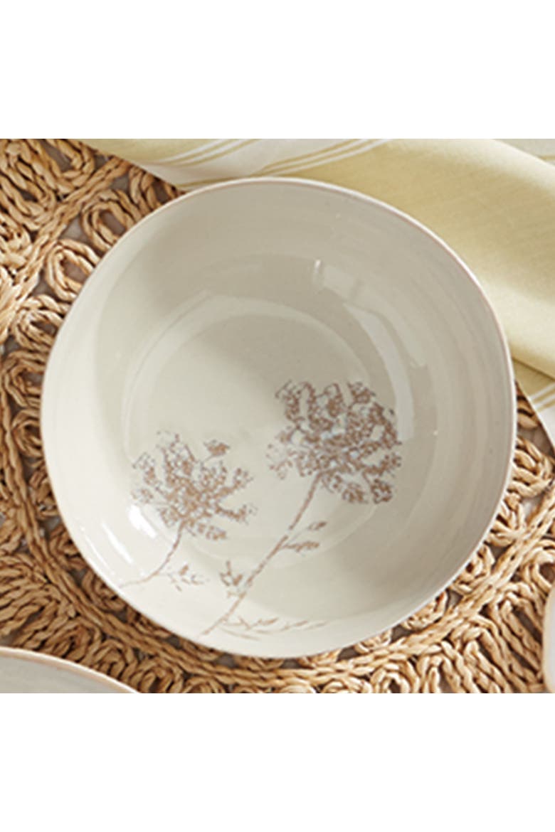 Wild Flower Medium Ceramic Bowl Ivory Dining Salad Serving, Main, color, Beige