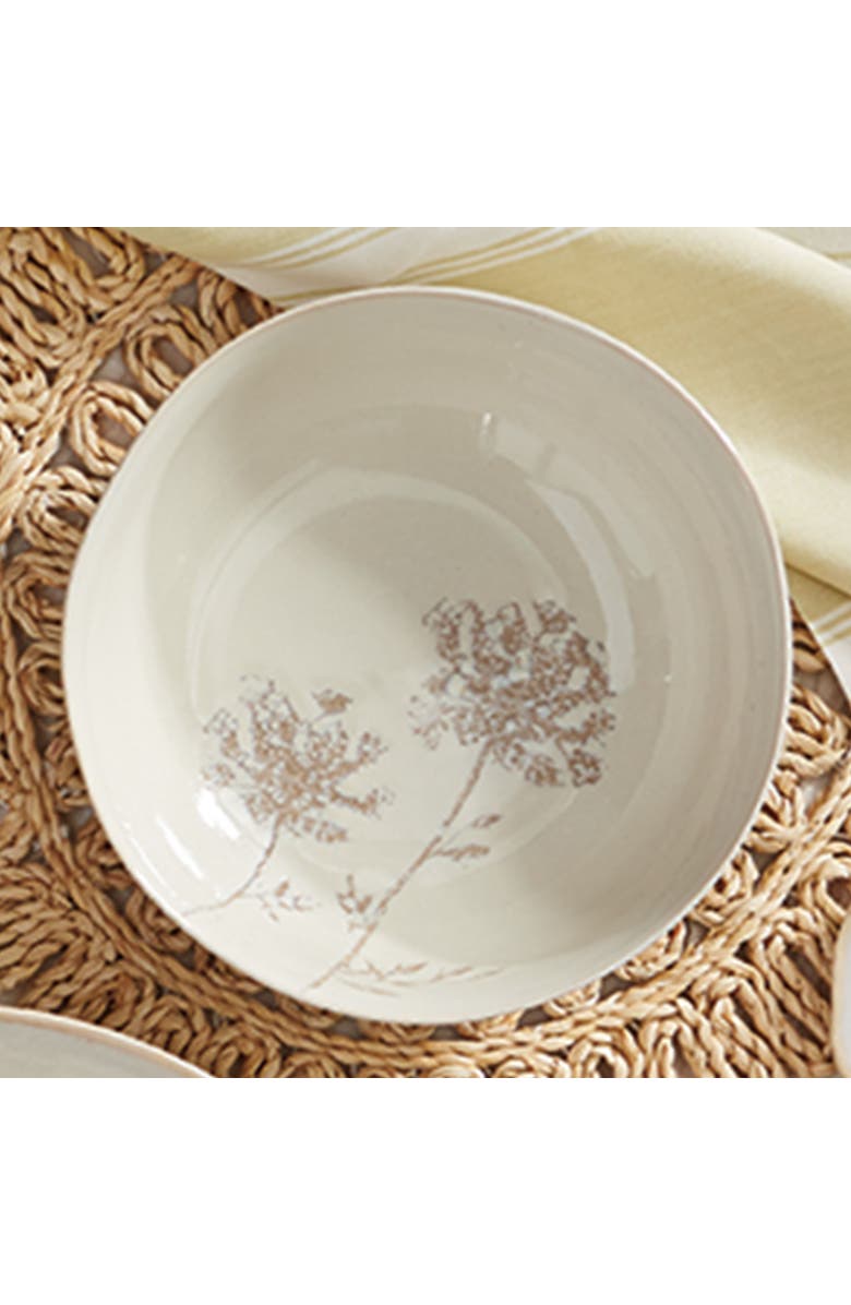 tag Wild Flower Medium Ceramic Bowl Ivory Dining Salad Serving, Main, color, Beige