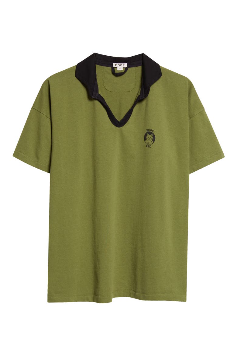 Cat Patch Cotton Polo, Alternate, color, GREEN
