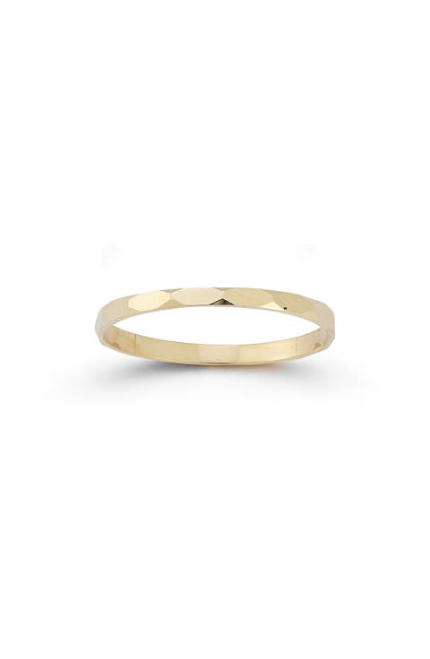 Faceted Thin Band Ring