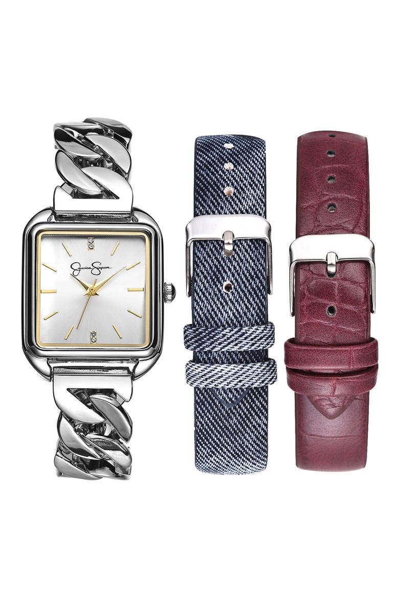 Siicone Watch Change Strap Set, Main, color, SILVER
