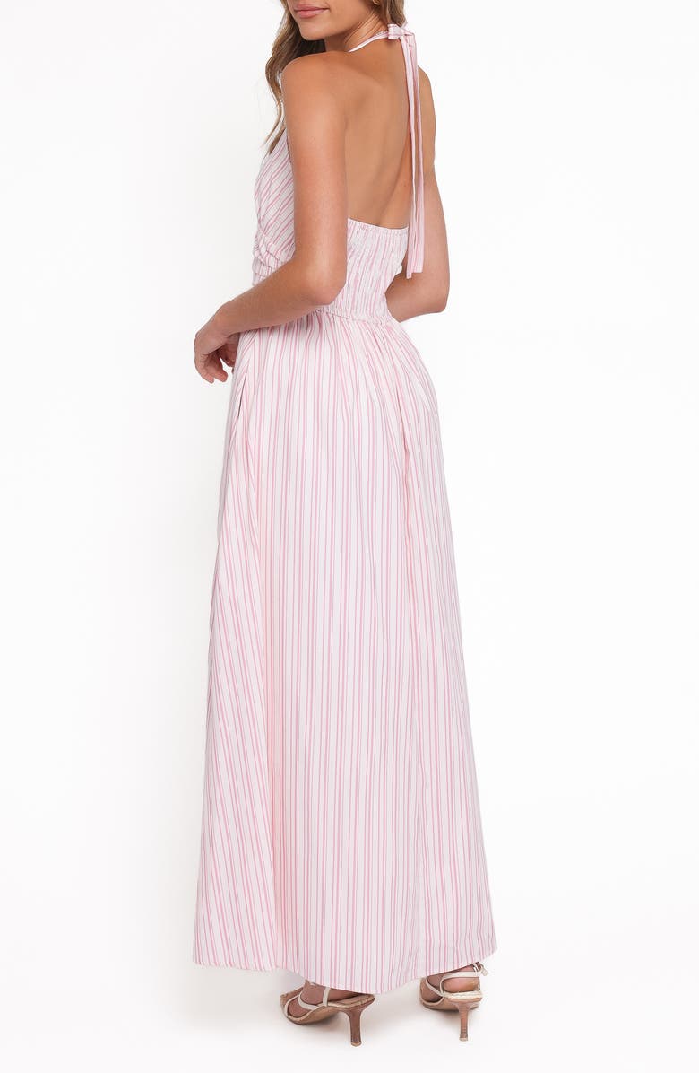 Petal & Pup Marie Stripe Halter Maxi Dress, Alternate, color, Pink Stripe