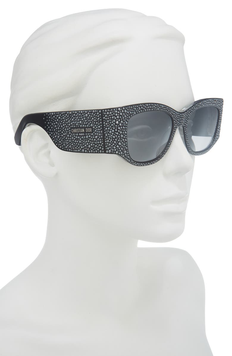 DIOR Nuit S1I 54mm Square Sunglasses, Alternate, color, Black/ Other / Smoke Mirror