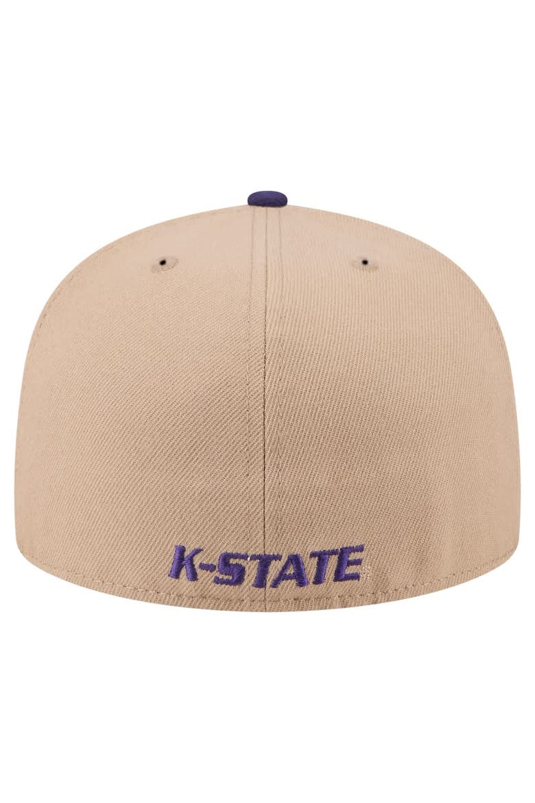 Men's New Era  Khaki Kansas State Wildcats Two-Tone 59FIFTY Fitted Hat, Alternate, color, Khaki