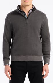 Robert Graham Walton Cotton & Silk Quarter Zip Sweater