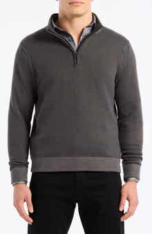 Robert Graham Walton Cotton & Silk Quarter Zip Sweater