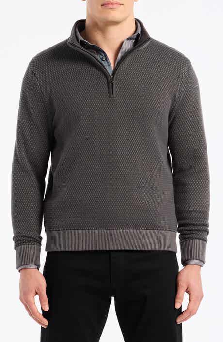 Robert Graham Walton Cotton & Silk Quarter Zip Sweater