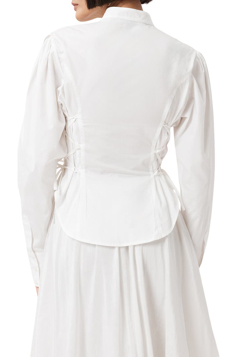 AllSaints Evanna Side Tie Shirt, Alternate, color, Optic White