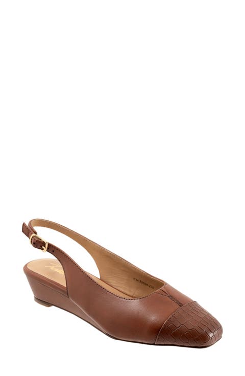 Dea Slingback Cap Toe Wedge Pump (Women)