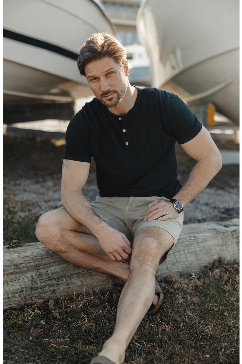 Legacy Cotton Henley, Alternate, color, BLACK