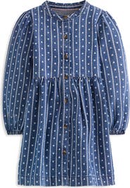 Mini Boden Kids' Tiny Heart Puff Sleeve Denim Dress