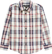 Nordstrom Kids' Stripe Poplin Button-Up Shirt