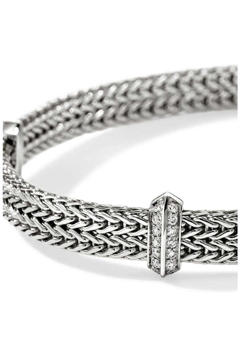 Icon Link Diamond Station Bracelet, Alternate, color, SILVER