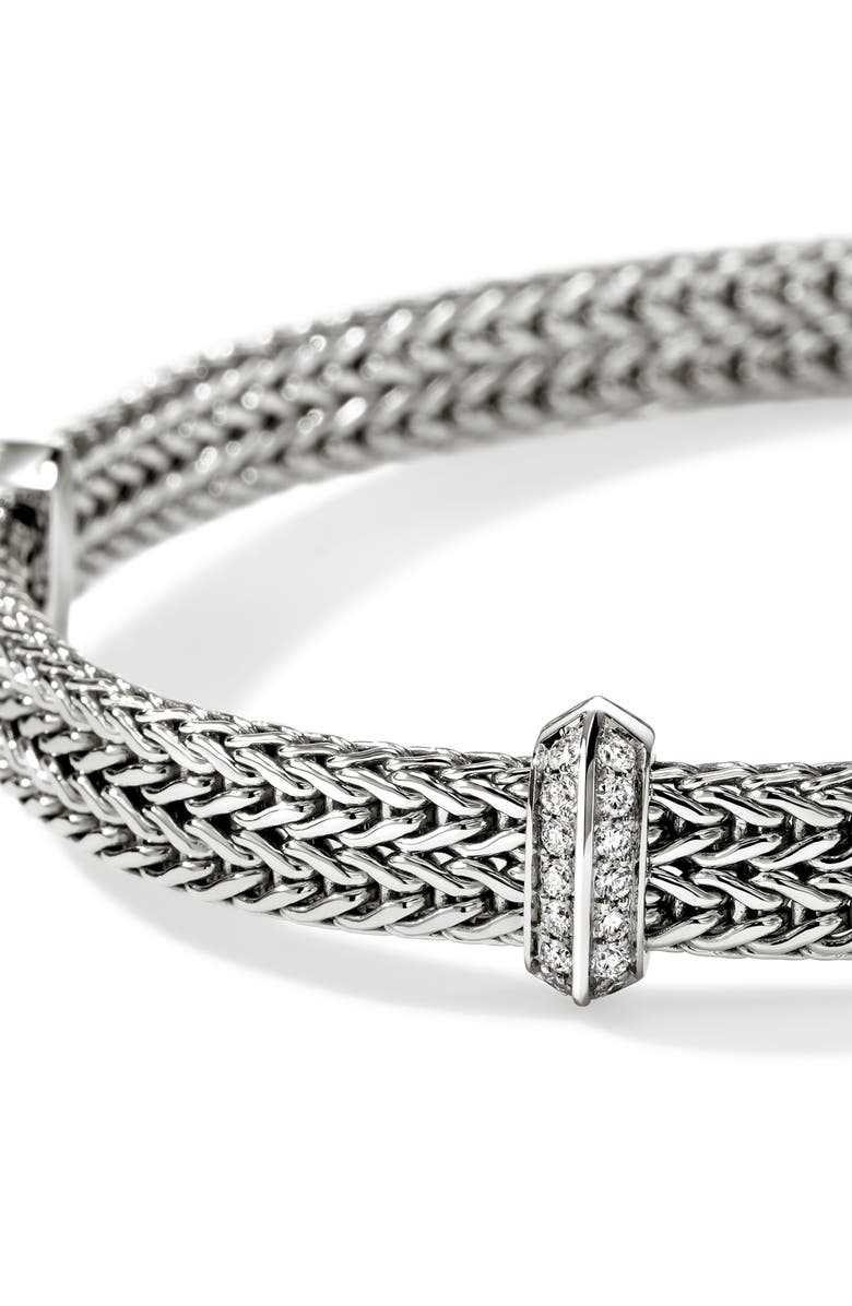 John Hardy Icon Link Diamond Station Bracelet, Alternate, color, Silver