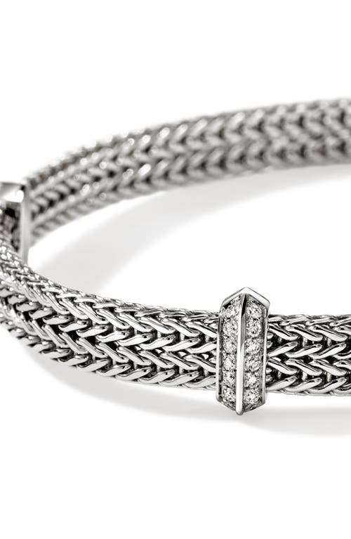John Hardy Icon Link Diamond Station Bracelet In Silver