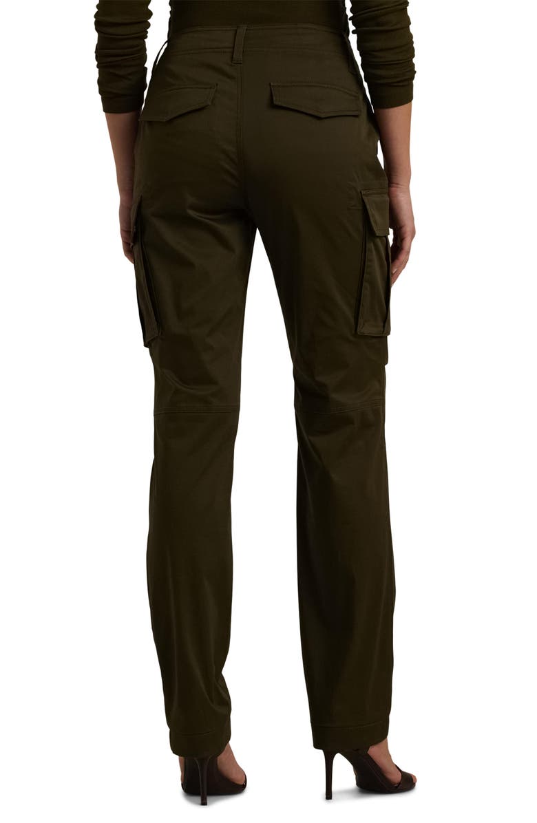 Lauren Ralph Lauren Stretch Cotton Sateen Ankle Cargo Pants, Alternate, color, Botanic Green