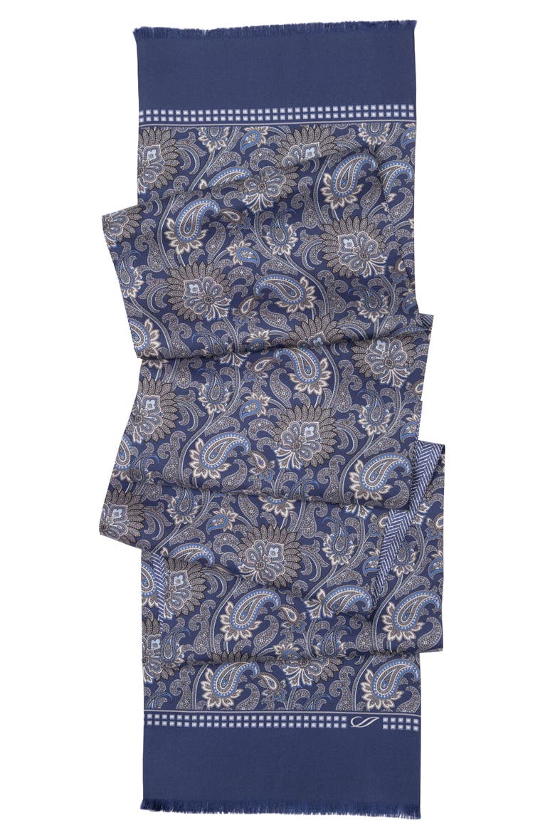 Pasquino - Silk Scarf for Men, Alternate, color, Navy