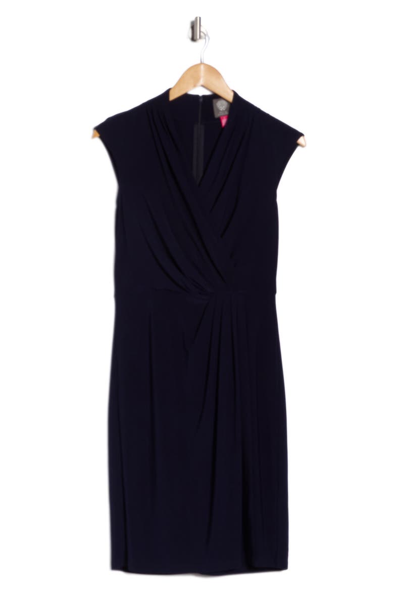 Cap Sleeve Faux Wrap Dress, Alternate, color, NAVY