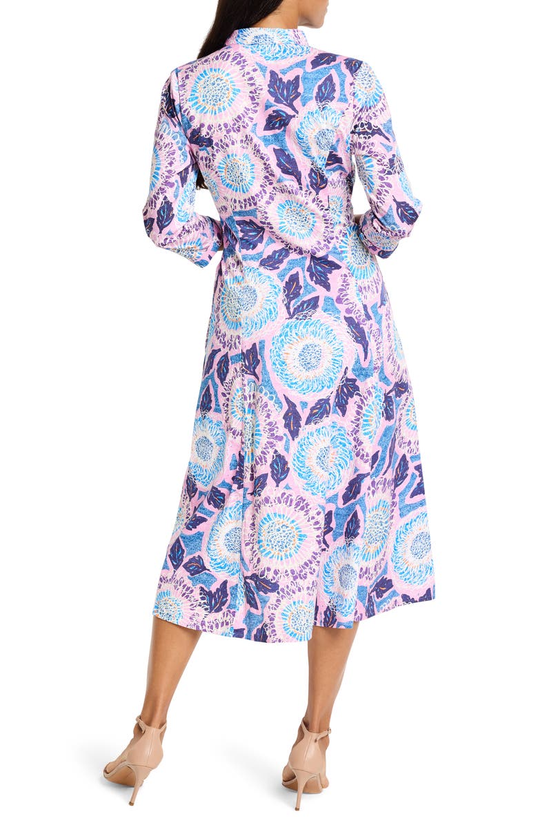 NIC+ZOE Scribble Blooms Midi Shirtdress, Alternate, color, Purple Multi