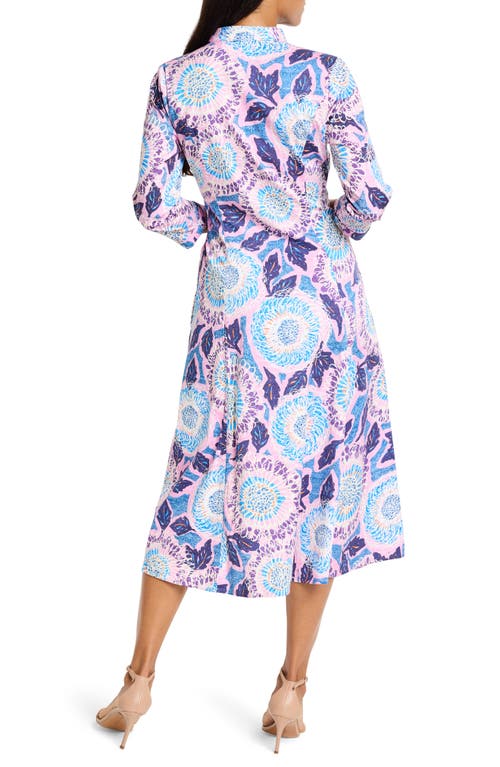 Nic + Zoe Nic+zoe Scribble Blooms Midi Shirtdress In Purple