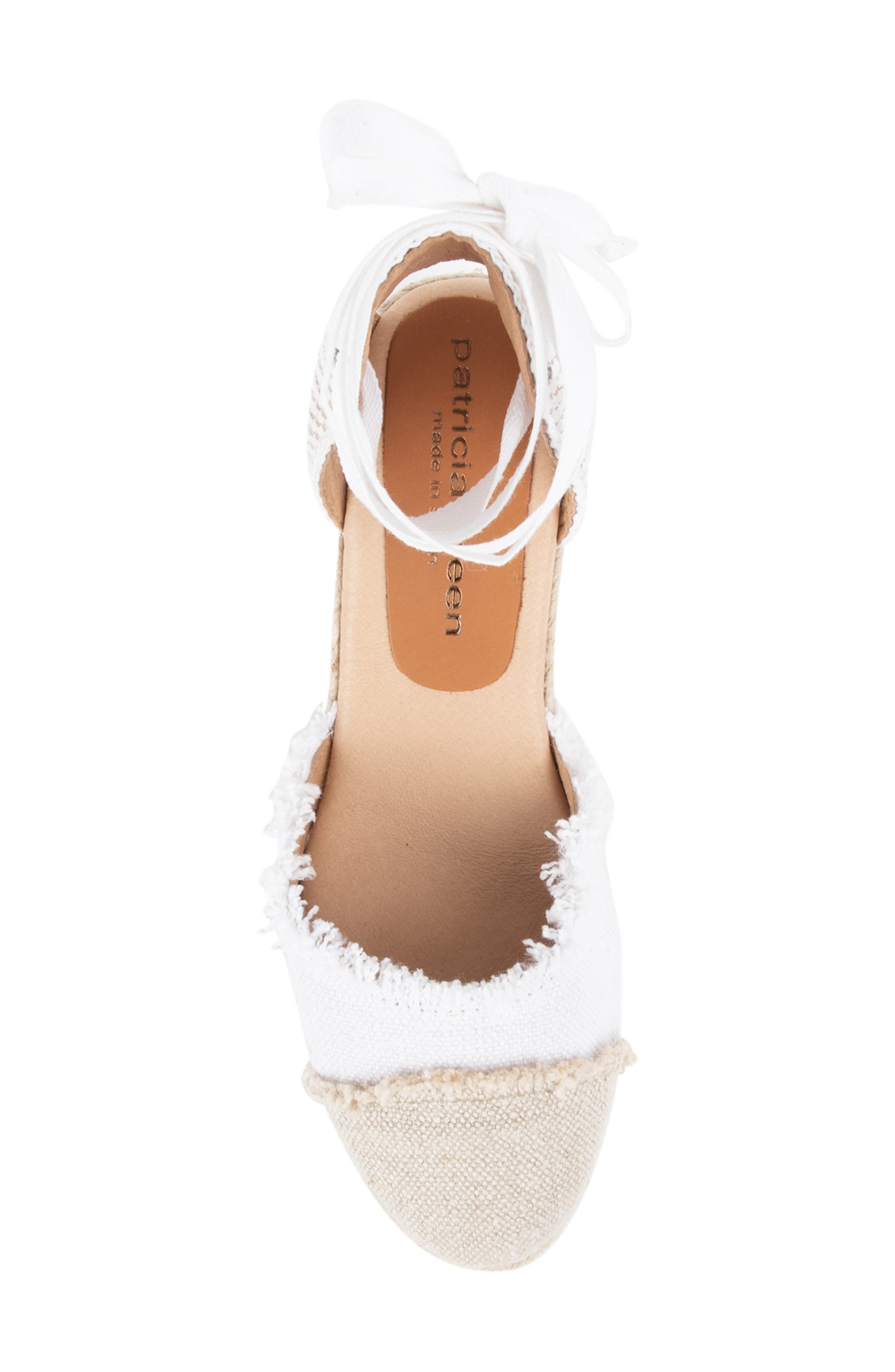 patricia green Elle Cap Toe Ankle Tie Espadrille, Alternate, color, White/ Camel