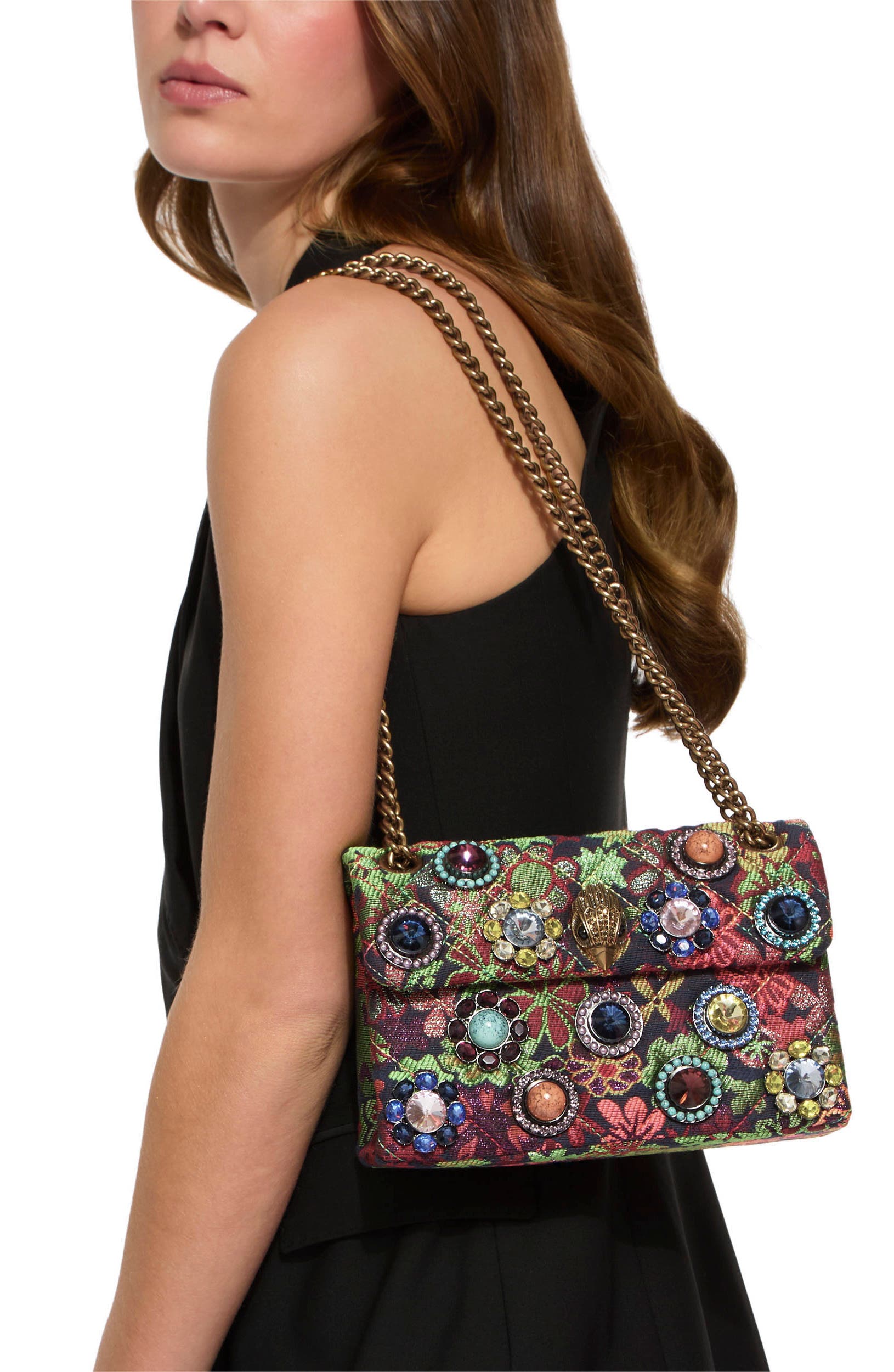 Medium Kensington Octavia Crystal Leather Convertible Crossbody Bag, Alternate, color, BLUE MULTI