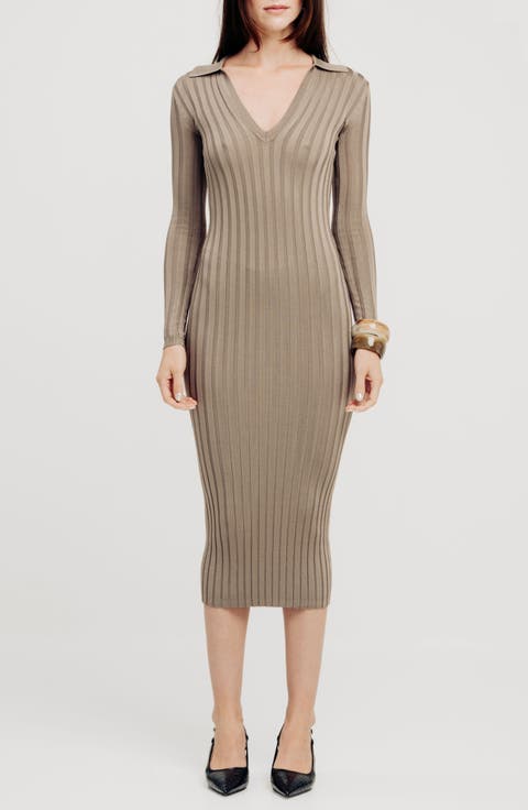 Suri Collared Long Sleeve Sweater Dress