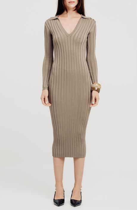 Suri Collared Long Sleeve Sweater Dress
