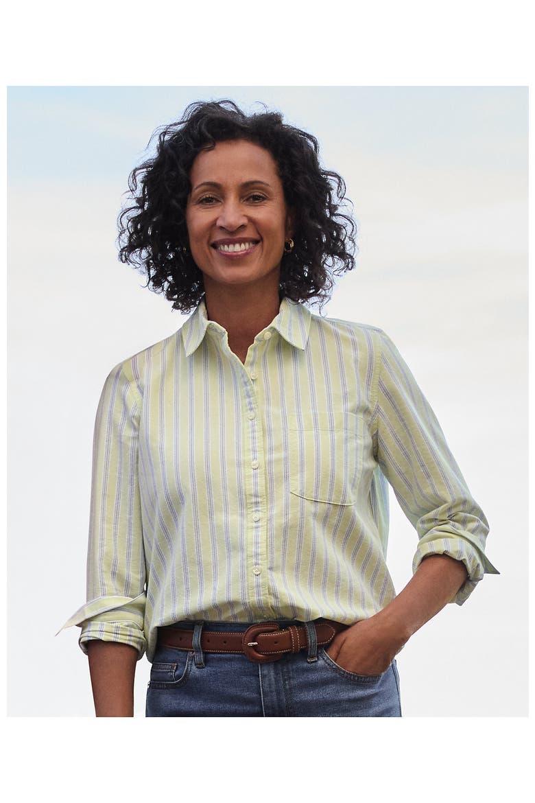 Oxford Shirt, Alternate, color, Soft Apple Green/Blue Stripe