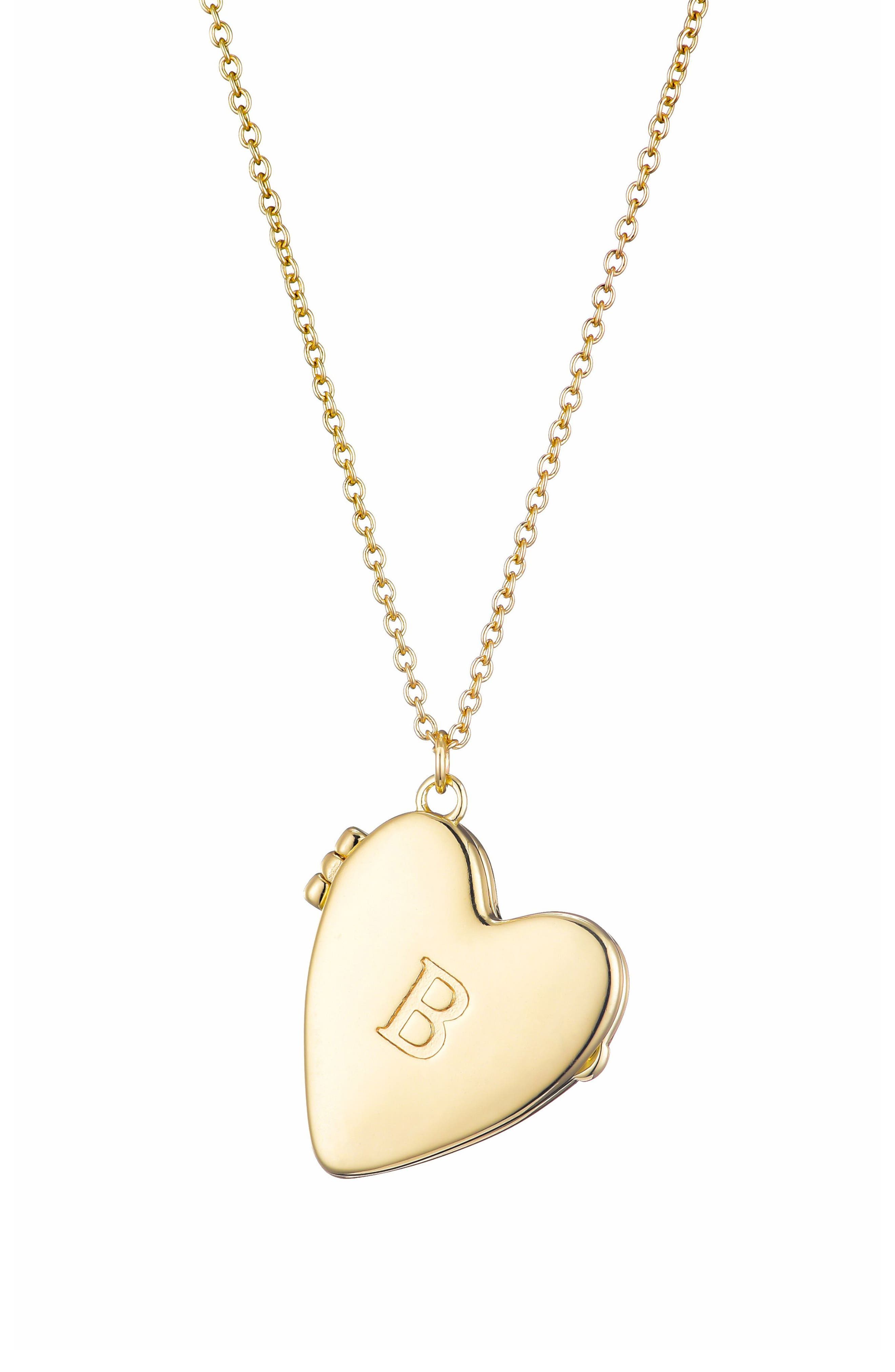 Adornia Initial Heart Locket Pendant Necklace