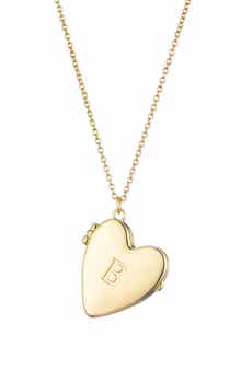 Adornia Initial Heart Locket Pendant Necklace