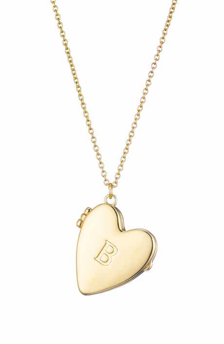 Adornia Initial Heart Locket Pendant Necklace