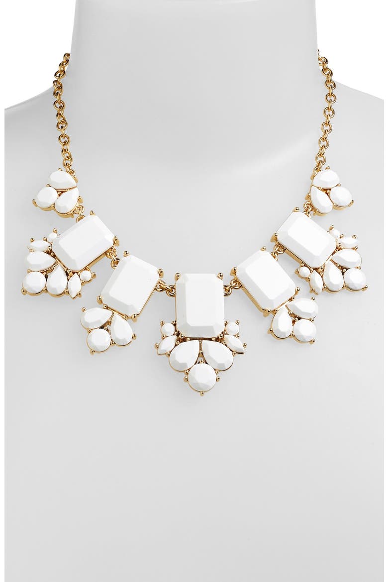 'daylight jewels' statement necklace, Alternate, color, WHITE
