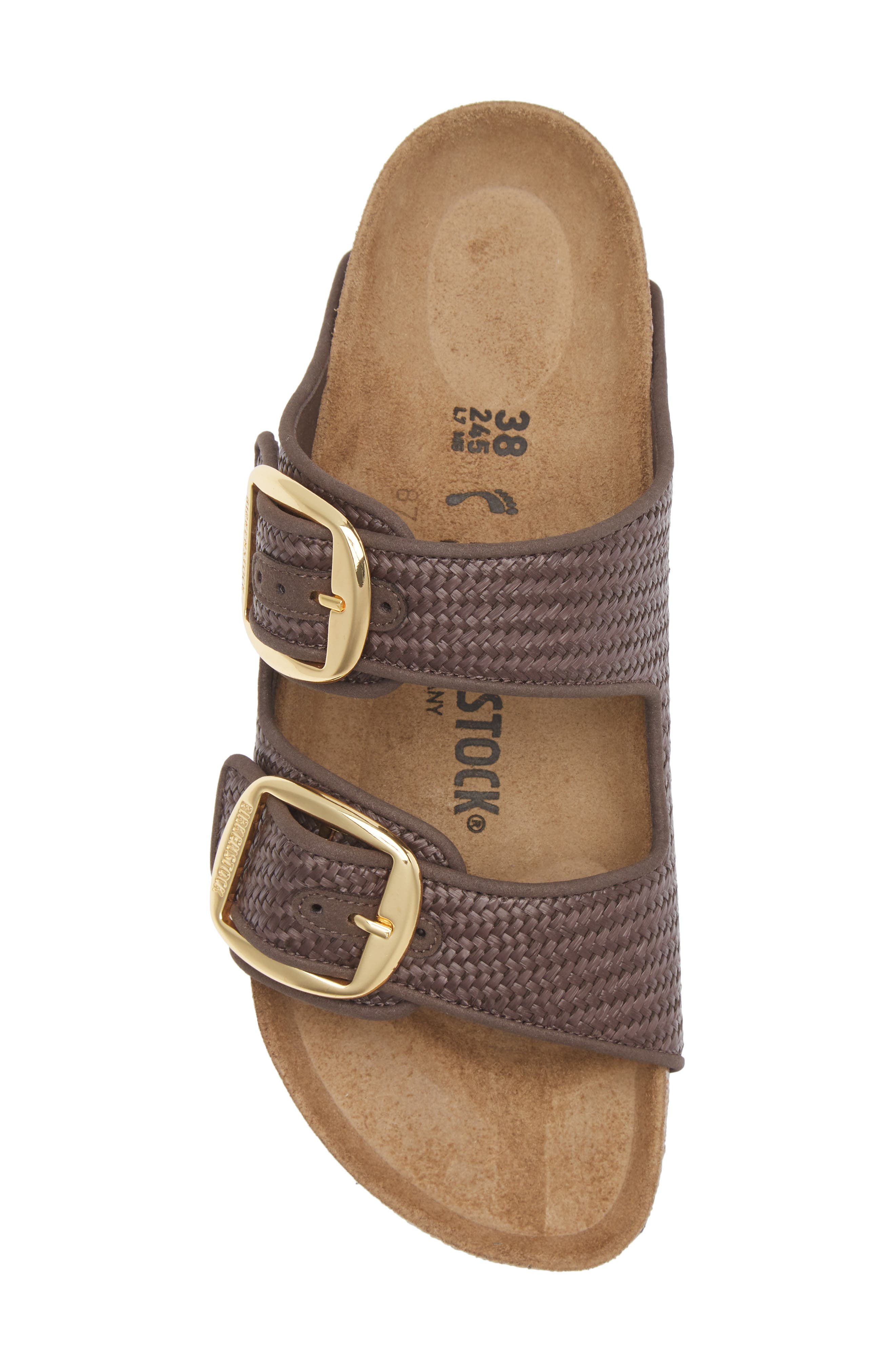 Birkenstock Arizona Raffia Big Buckle Slide Sandal, Alternate, color, Carafe