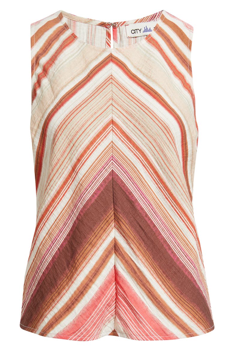 Chevron Print Sleeveless Top, Alternate, color, RED MULTI