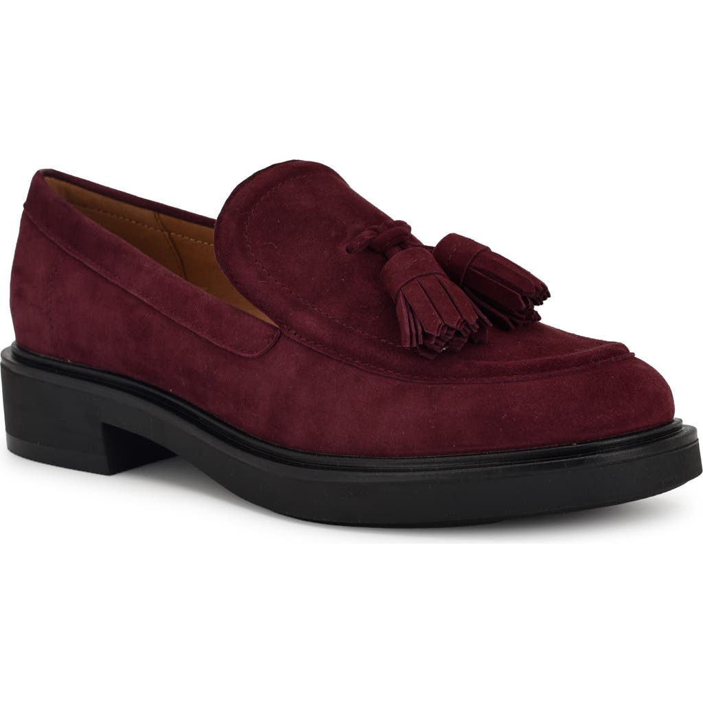 Nine West Women's Roker Slip-on Round Toe Casual Loafers In Dark Red
