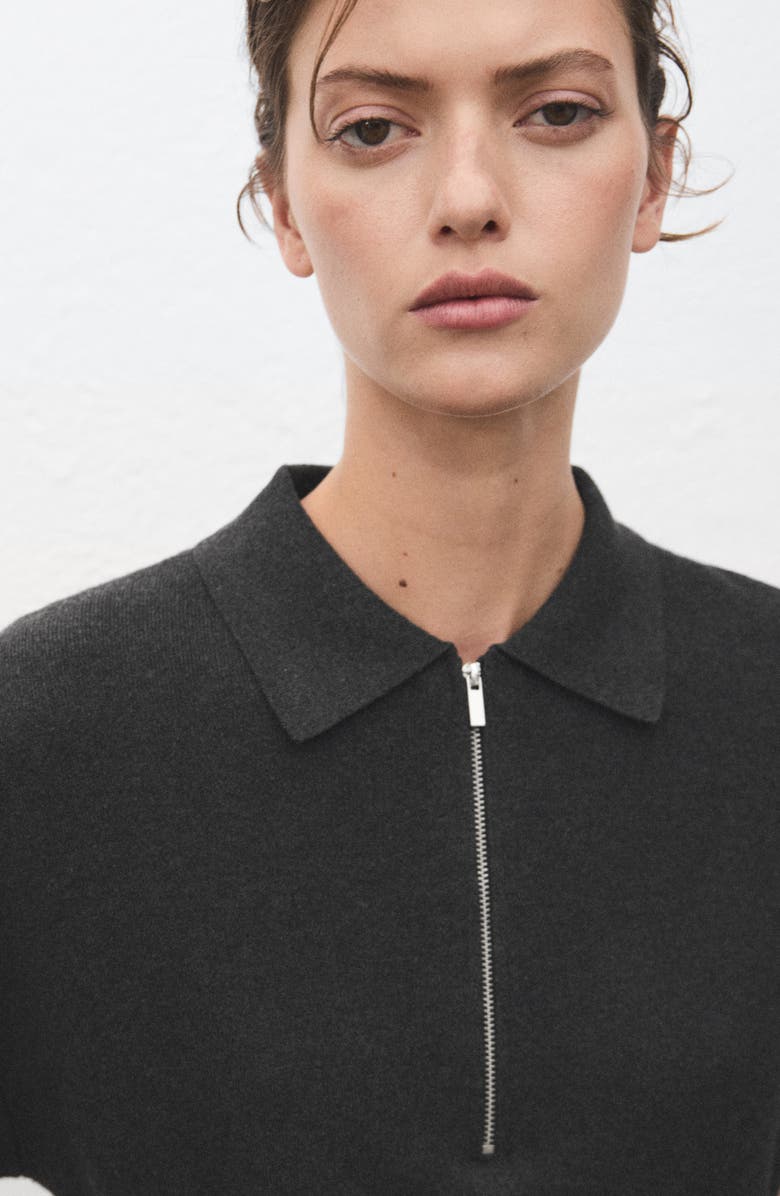 MANGO Polo Dress, Alternate, color, Dark Heather Grey